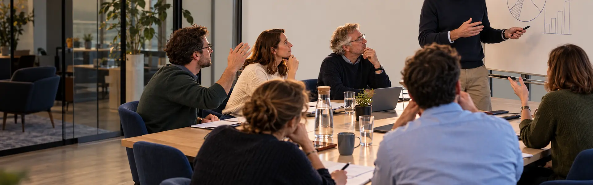 Salle de formation La Méthode Puzzle derrière une cloison vitrée