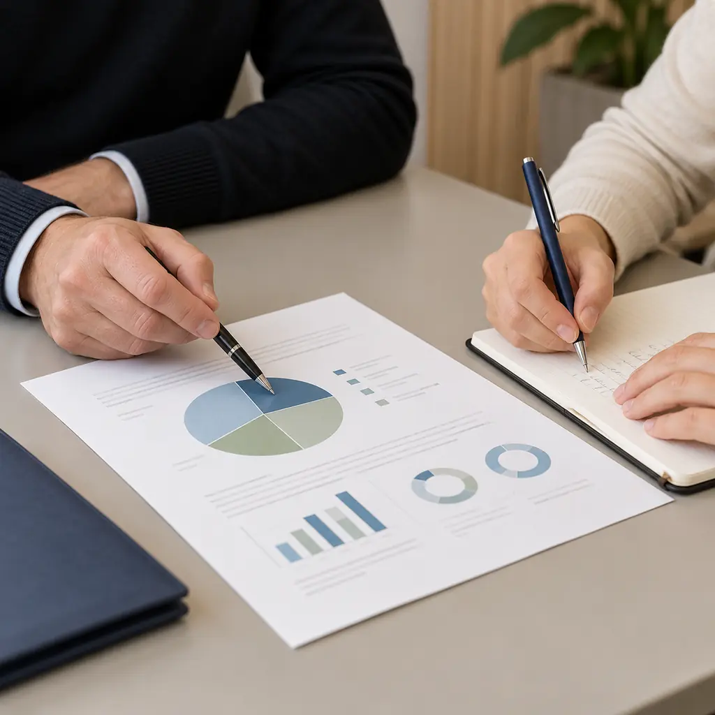 Échange individuel entre un formateur et un participant autour d'une analyse d'allocation